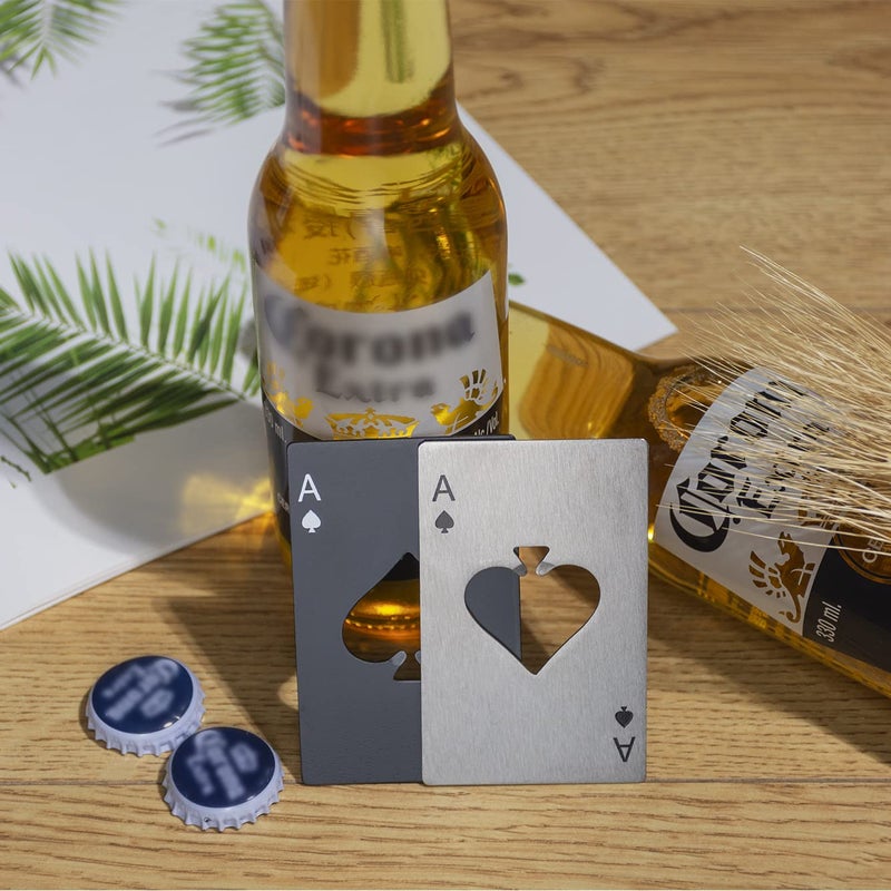 Famgee Wine Bottle Opener Stainless Steel Credit Card Size Casino Beer Bottle Opener Cap Opener for Your Wallet Wedding Party Groomsmen Bridesmaid Gifts 6 Pcs (Black) - Image 4